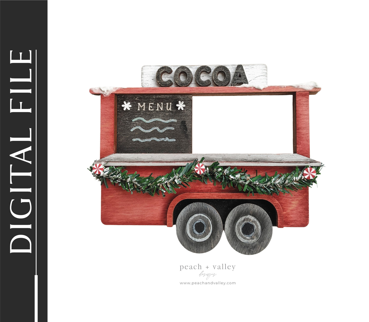 Hot Cocoa Cart Ornament Cut File