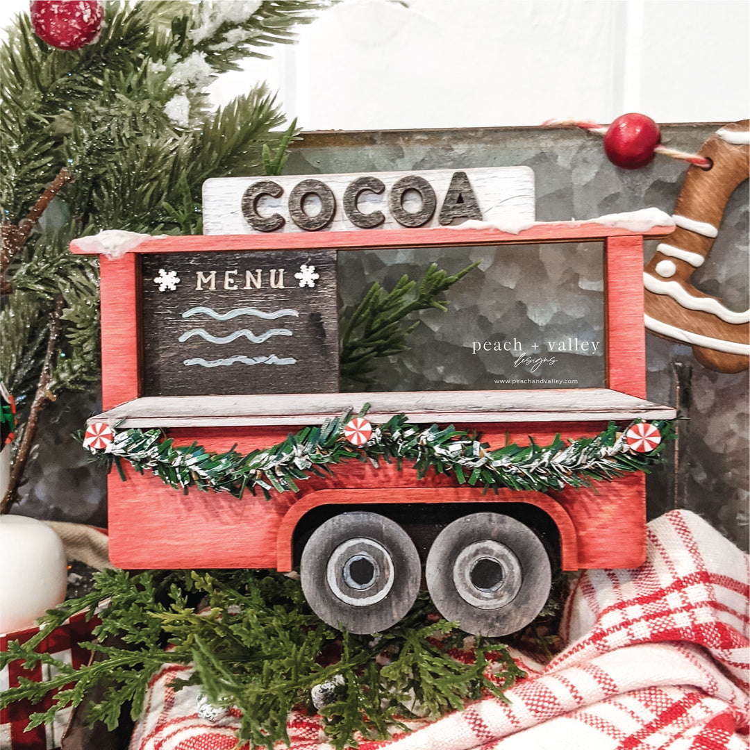 Hot Cocoa Cart Ornament Cut File