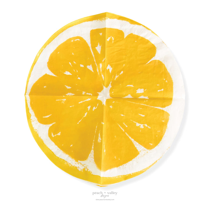 Single Lemon Slice Circle Napkin