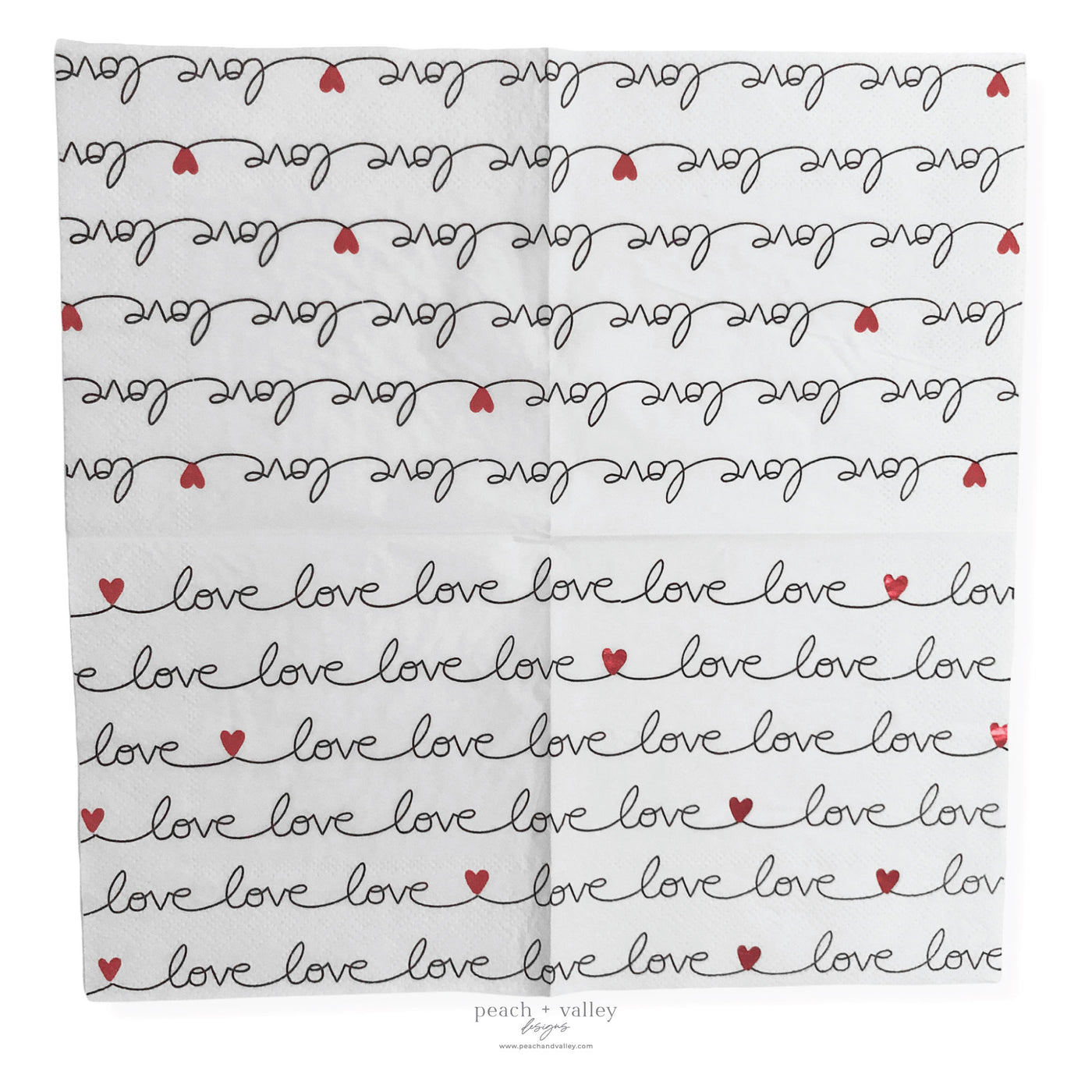 Love + Hearts Cocktail Napkin