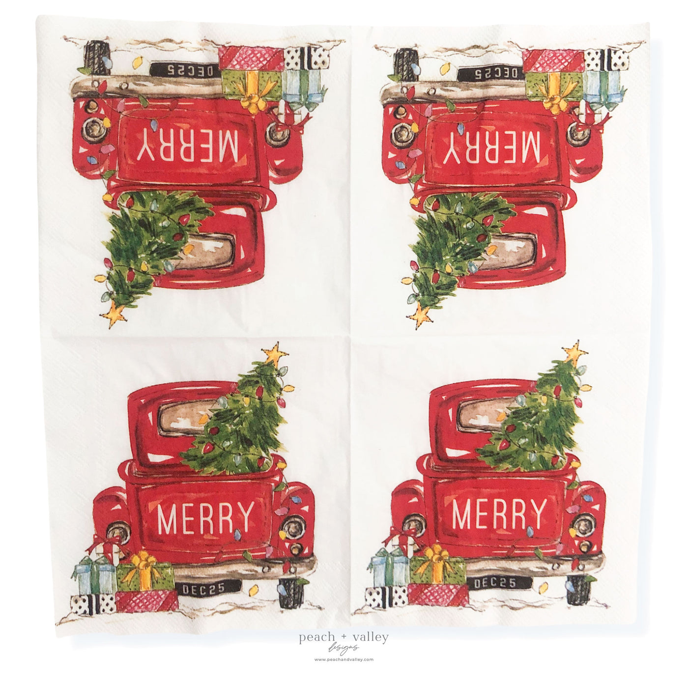 Merry Tailgate Cocktail Napkin