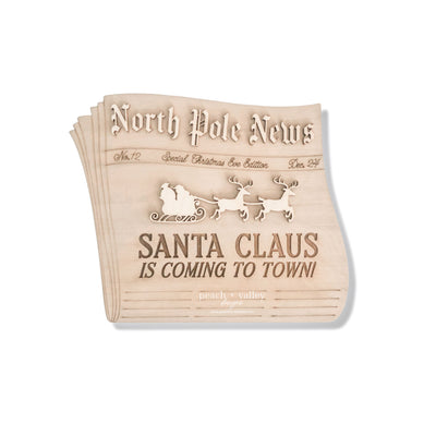 North Pole Newspaper Sign Blank