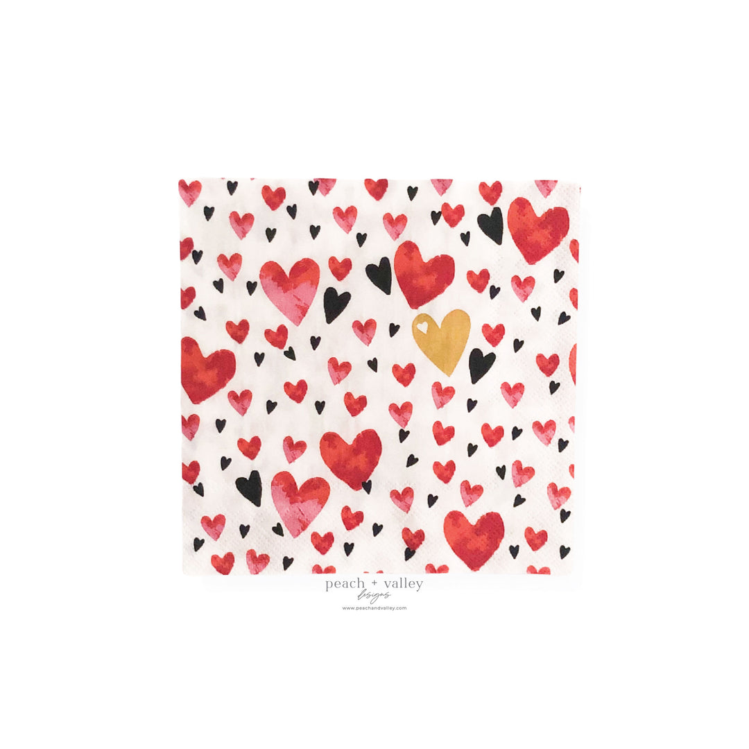 Painted Hearts Luncheon Napkin