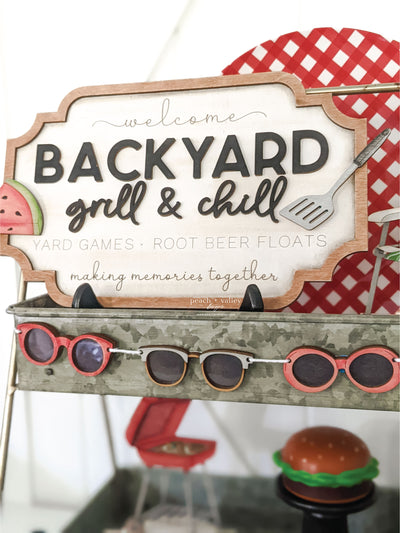 Backyard Grill & Chill Sign Blank