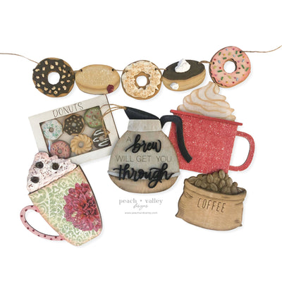 Coffee + Donut Set Blanks