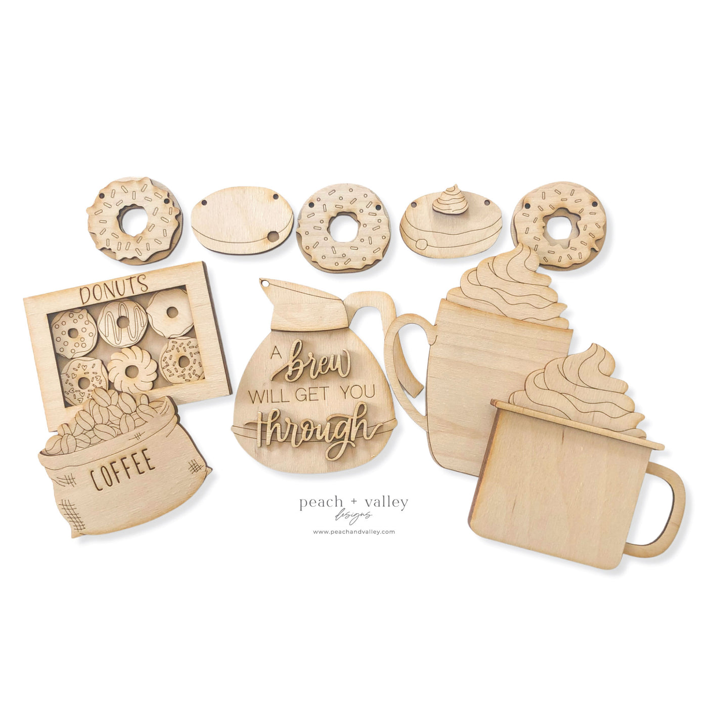 Coffee + Donut Set Blanks