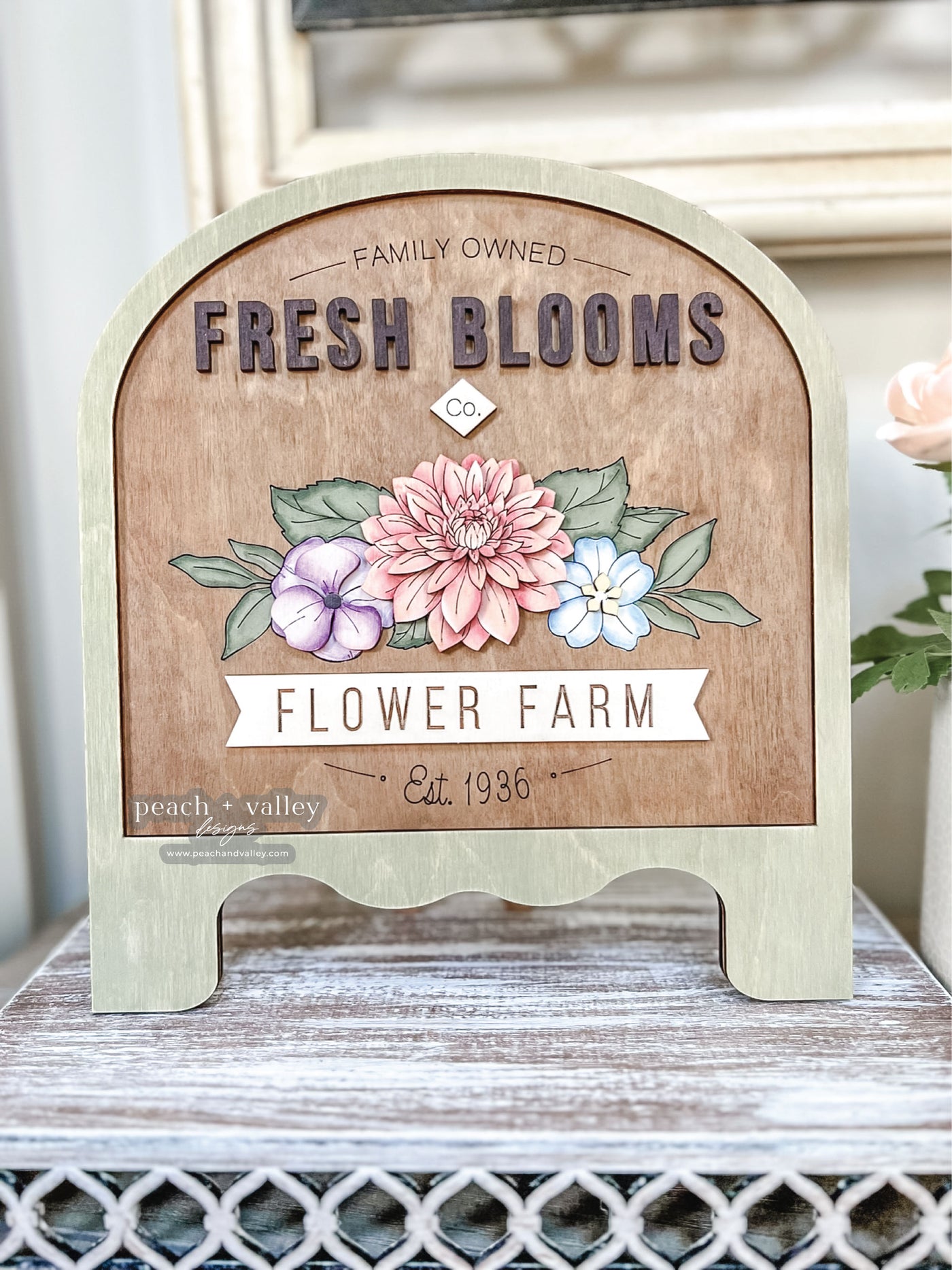 Fresh Blooms Sign Blank