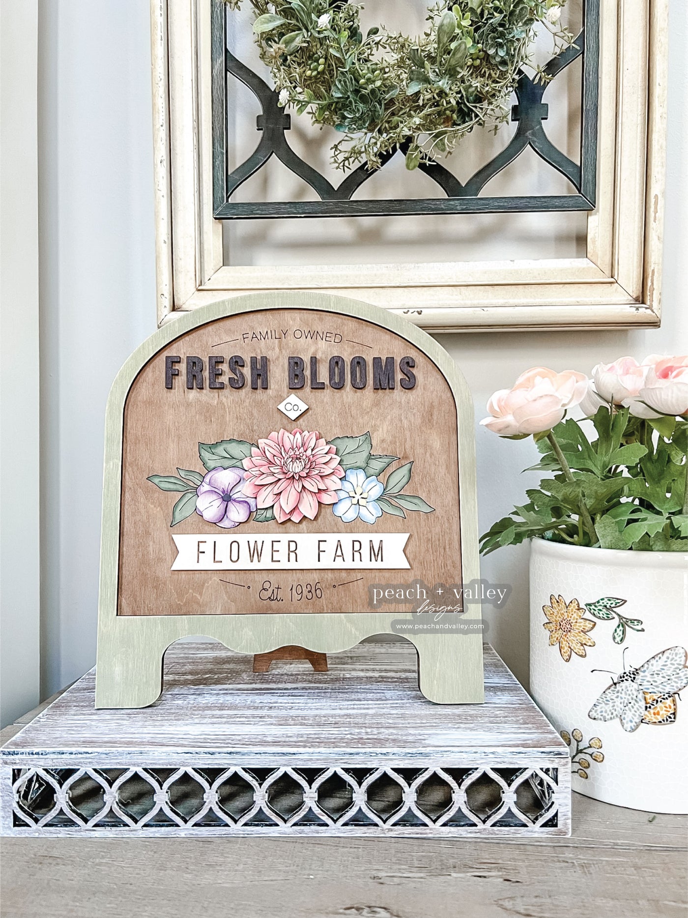 Fresh Blooms Sign Blank