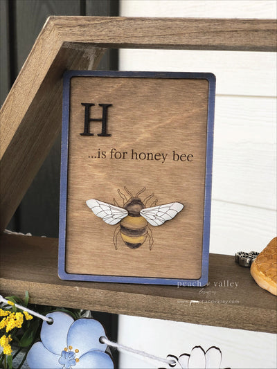 H is for Honey Bee Sign Blank