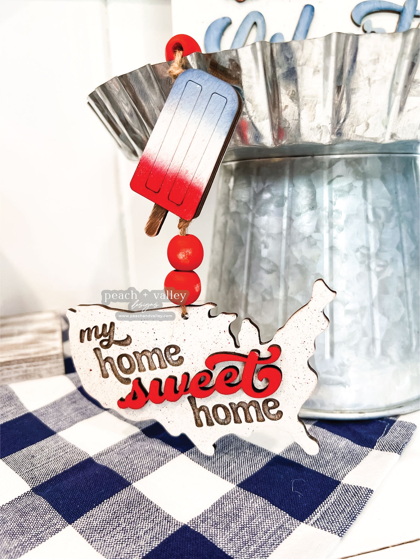 USA Home Popsicle Garland Tag