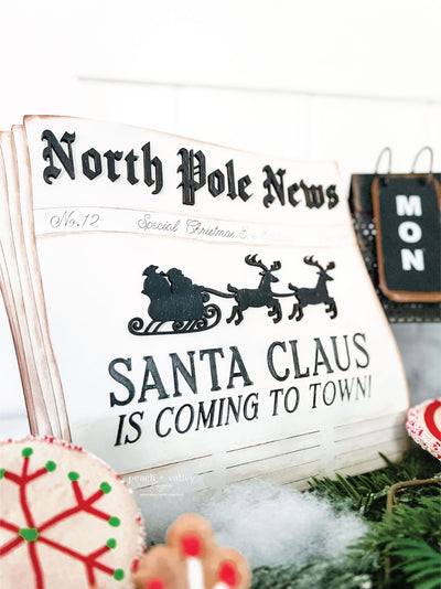 North Pole Newspaper Sign Blank