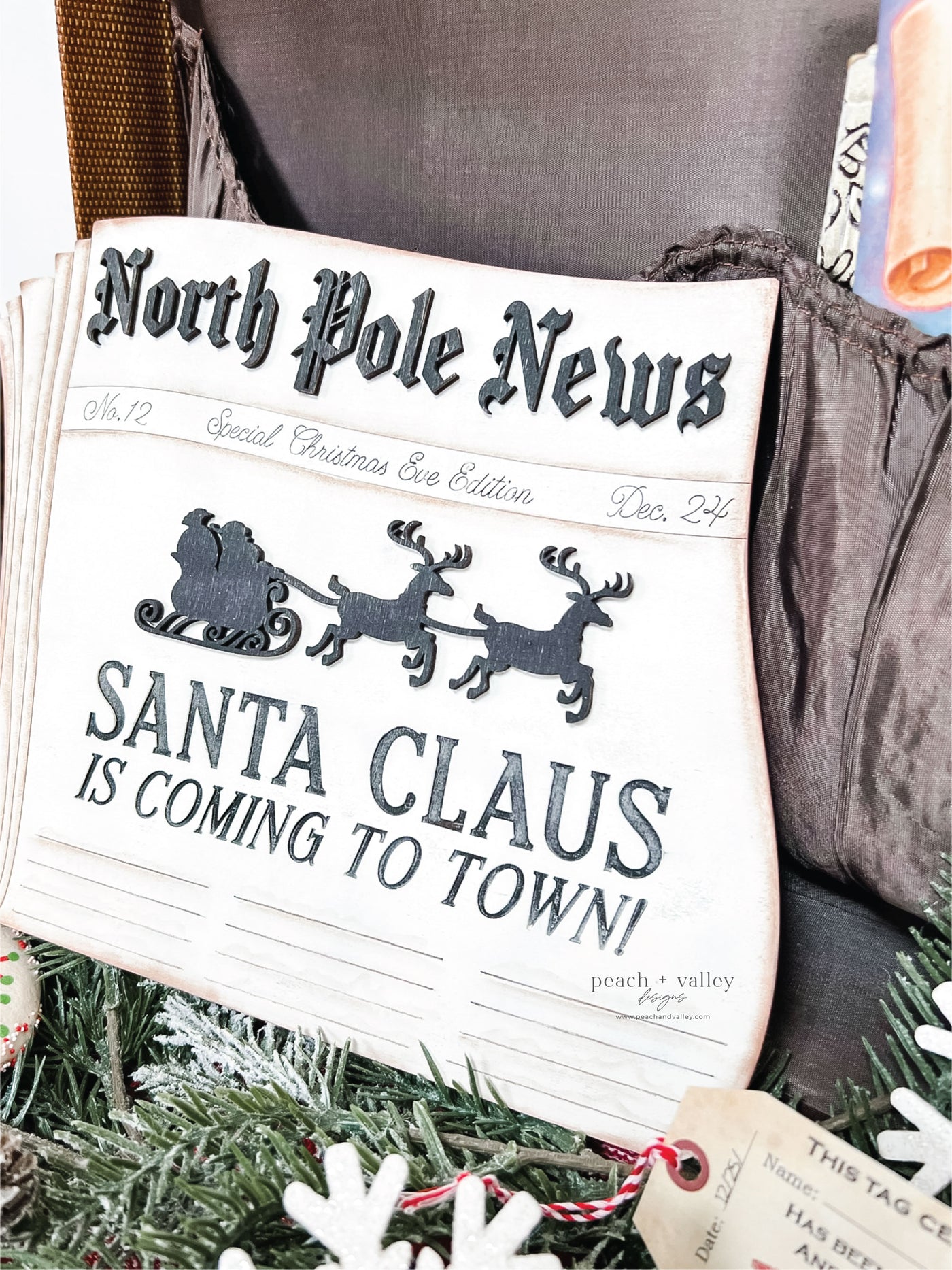 North Pole Newspaper Sign Blank