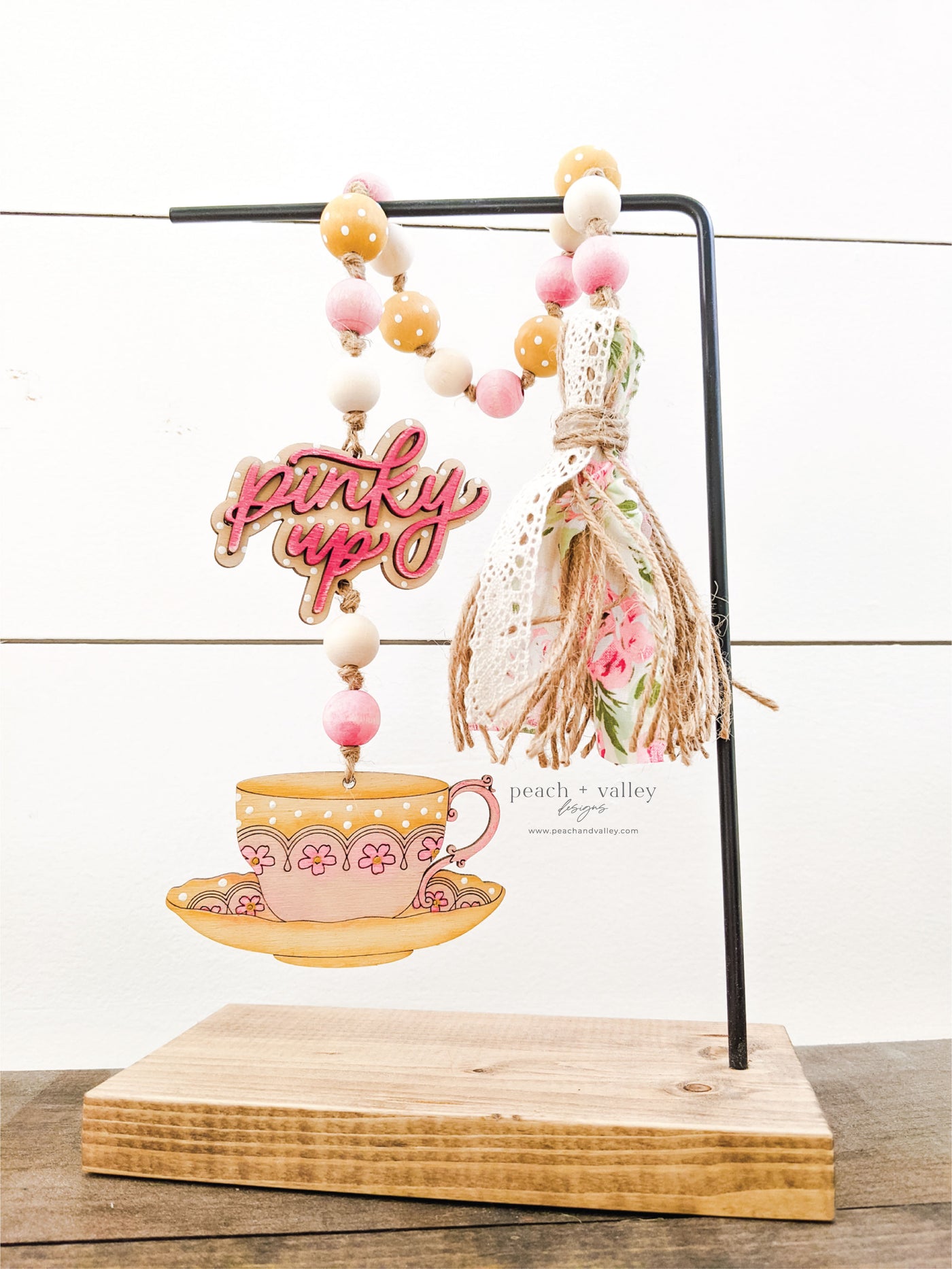 Pinky Up Teacup Garland Tag Blank