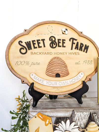 Sweet Bee Farm Sign Cut File