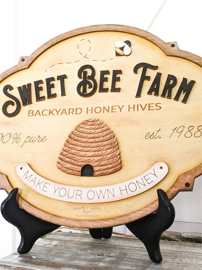 Sweet Bee Farm Sign Cut File