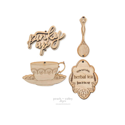 Tea Time Garland Tags Cut File