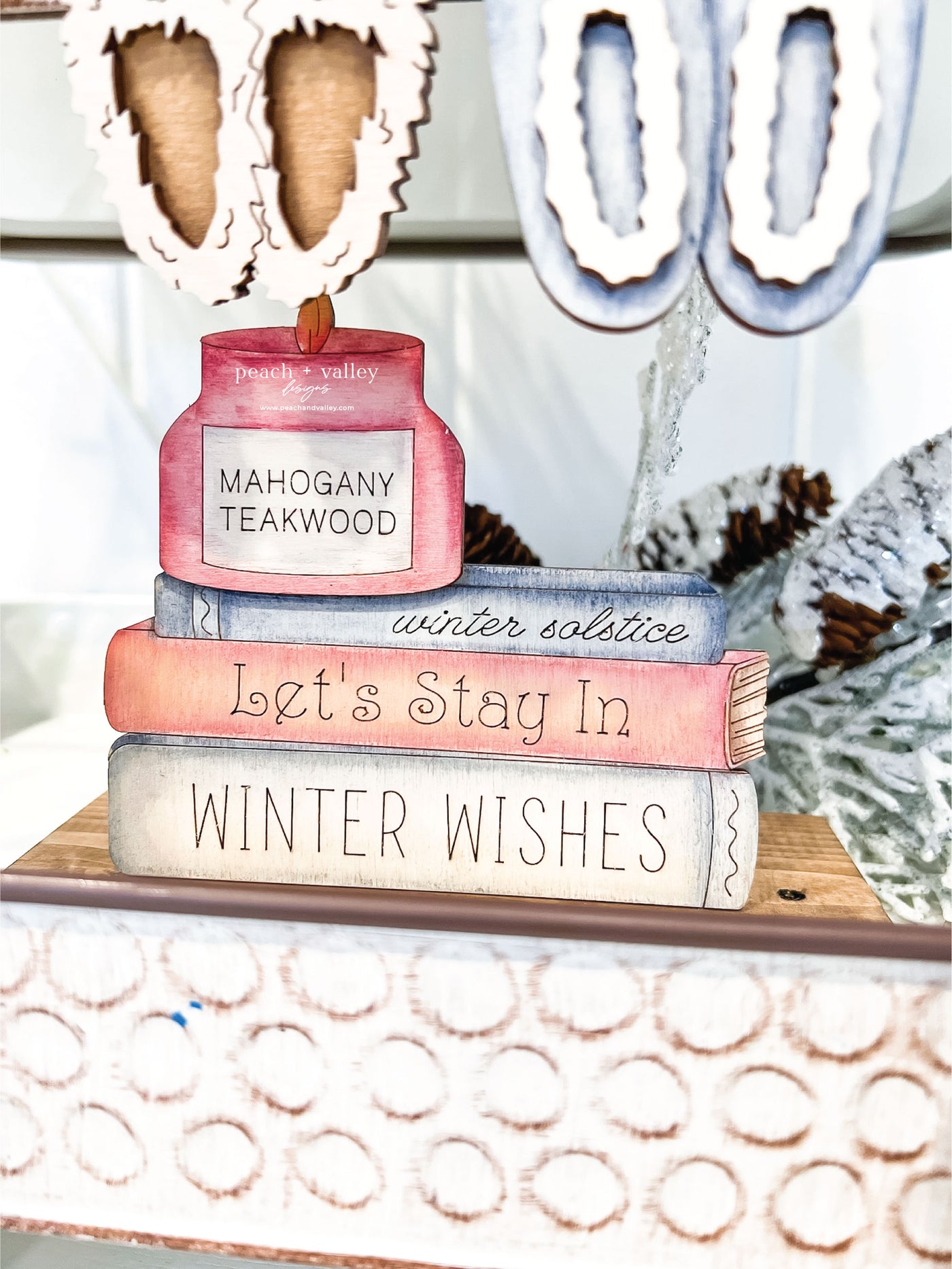 Winter Book Stack Blank