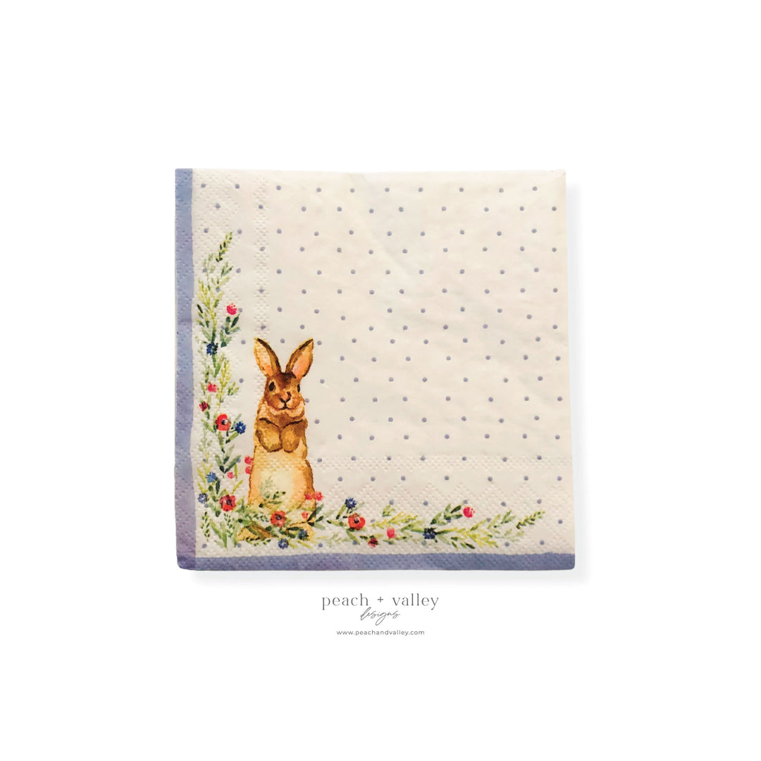 Periwinkle Bunny Cocktail Napkin