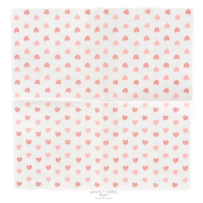 Pink Mini Hearts Cocktail Napkin