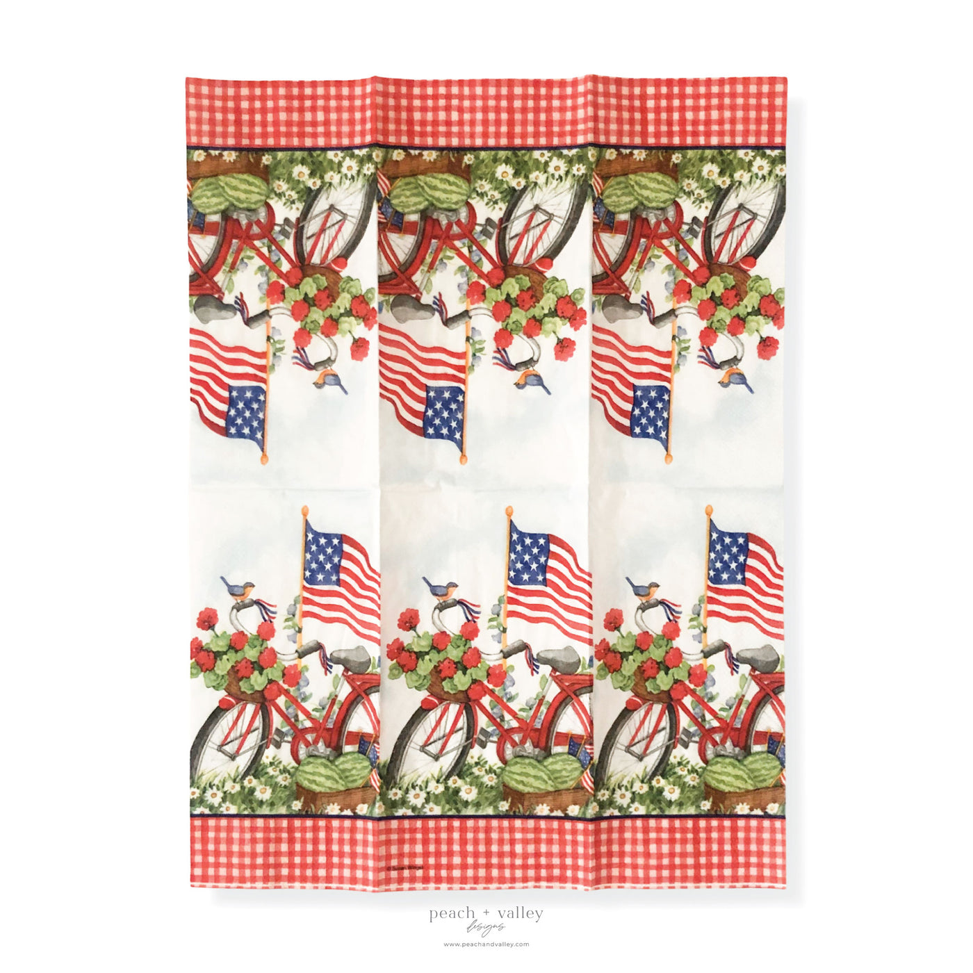 Americana Buffalo Check Bike Guest Napkin