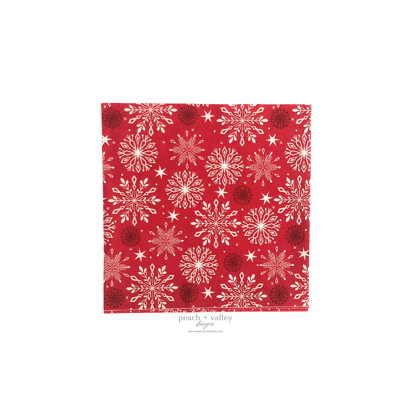 Red Snowflakes Luncheon Napkin