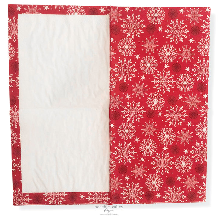 Red Snowflakes Luncheon Napkin