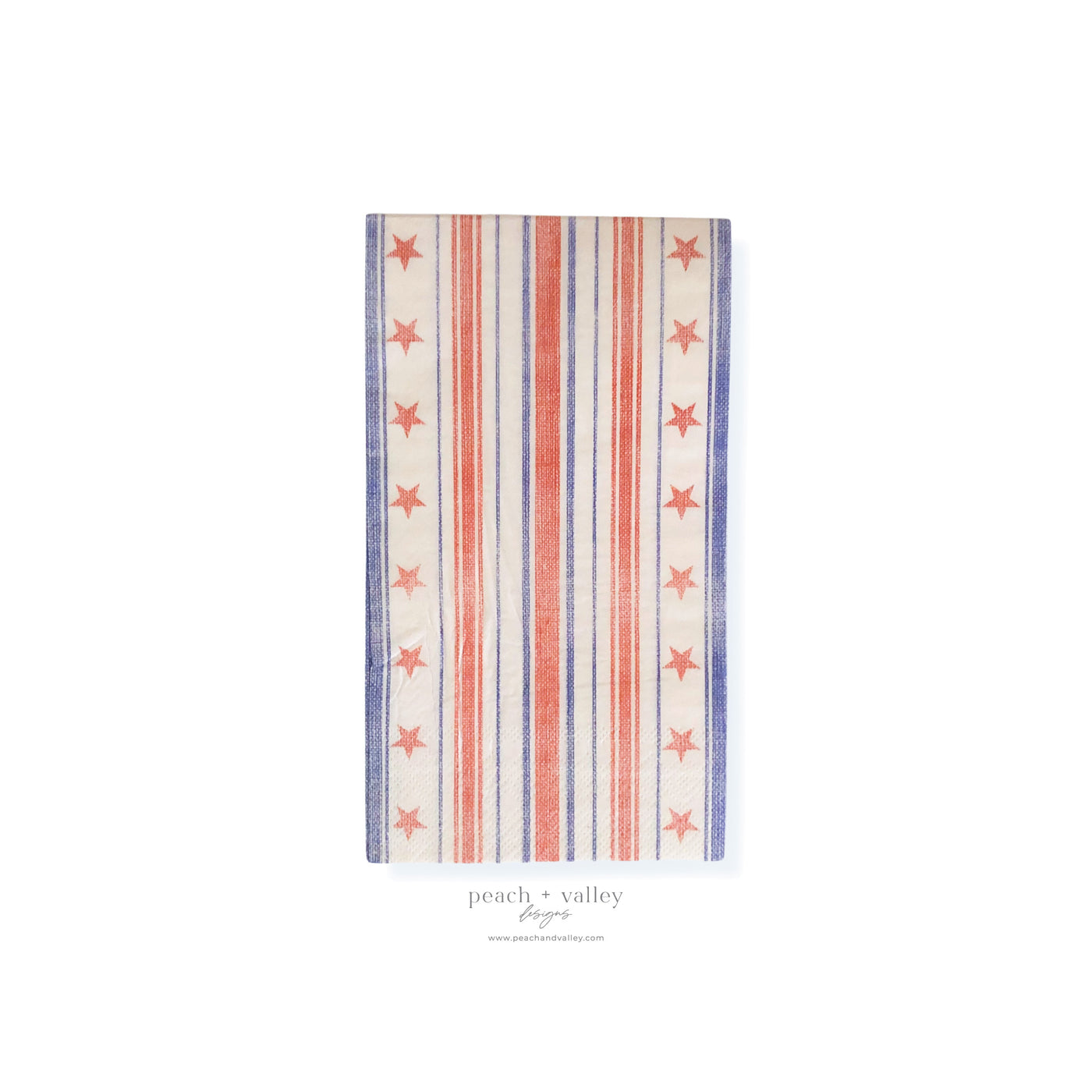 Red, White, + Blue Stars and Stripes Guest Napkin