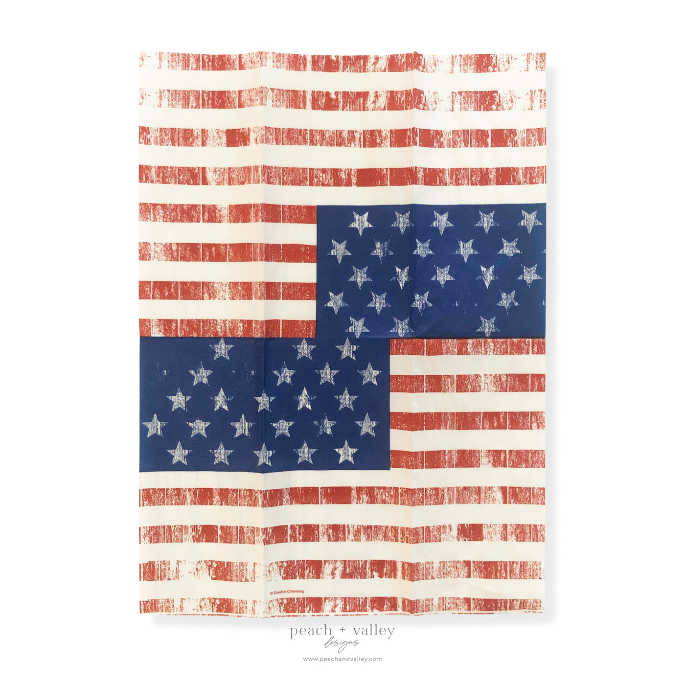 Rustic American Flag Guest Napkin