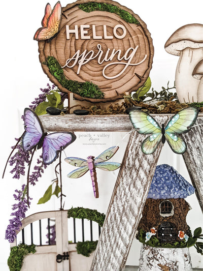 Butterfly + Dragonfly Banner Blank