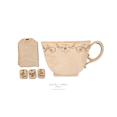 Short Teacup Gift Card Holder Blank
