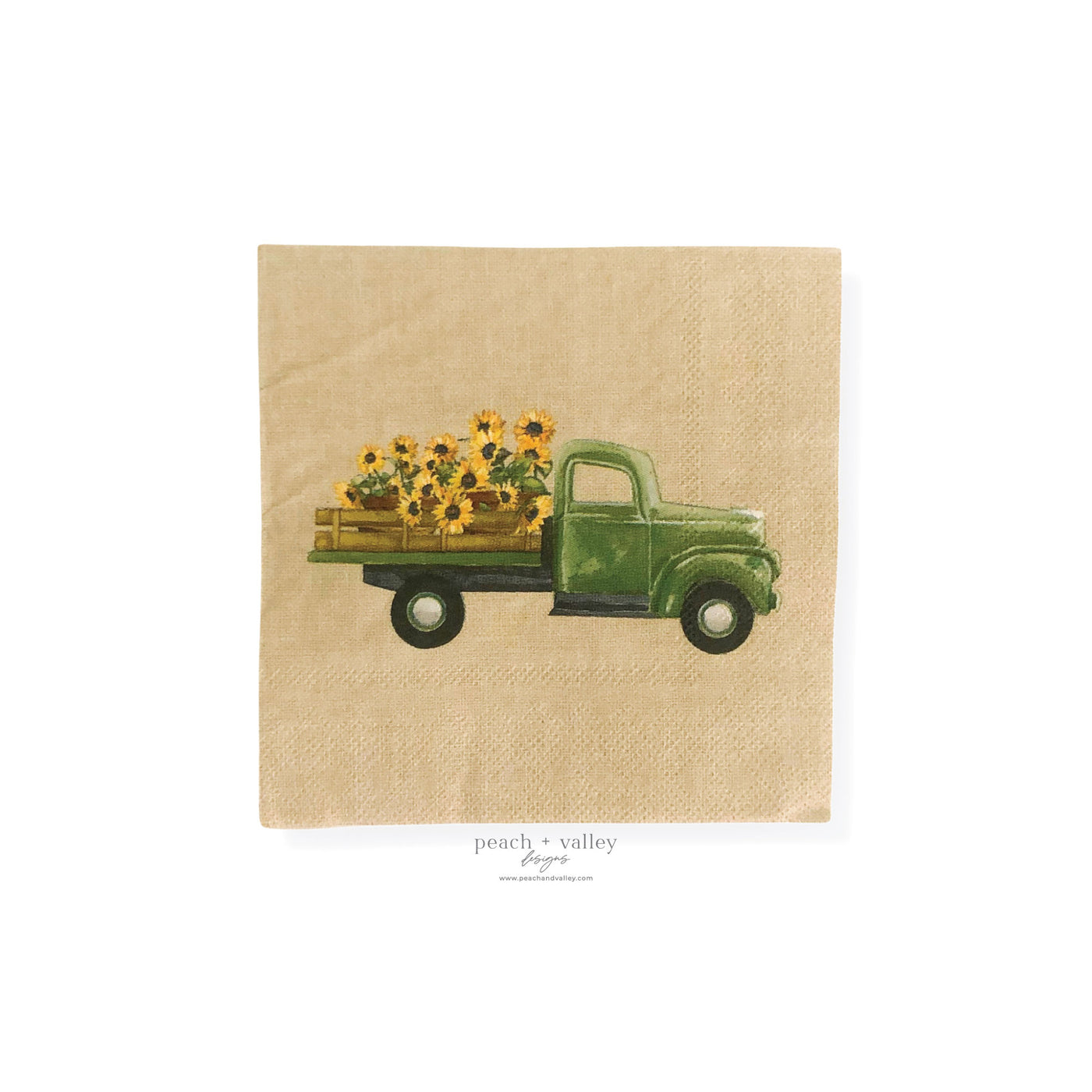 Sunflower Truck Cocktail Napkin