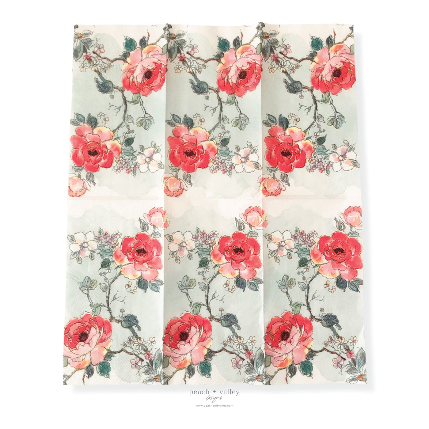Watercolor Flower Branch Guest Napkin