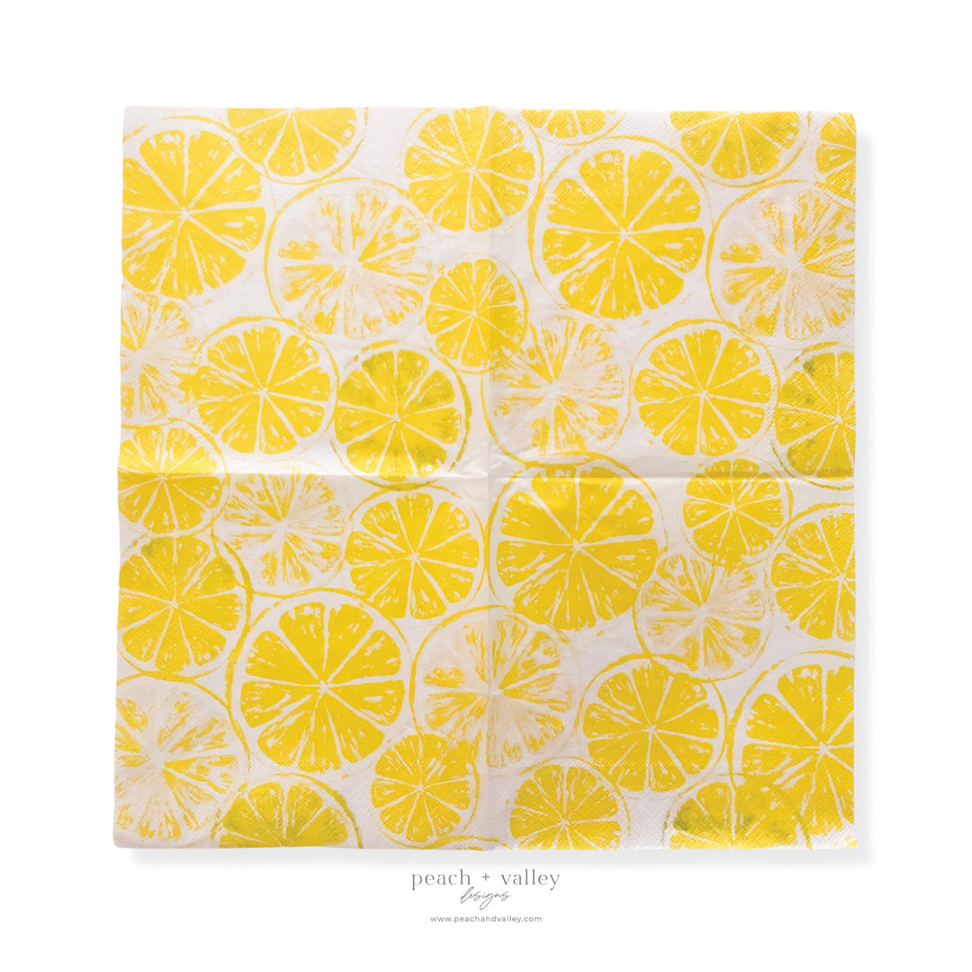 Watercolor Lemon Slices Luncheon Napkin