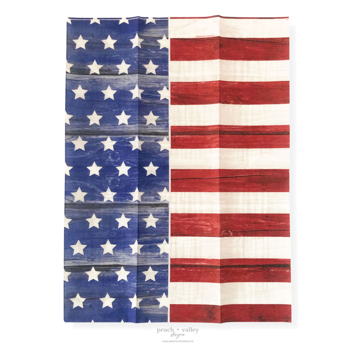 Wooden American Flag Guest Napkin