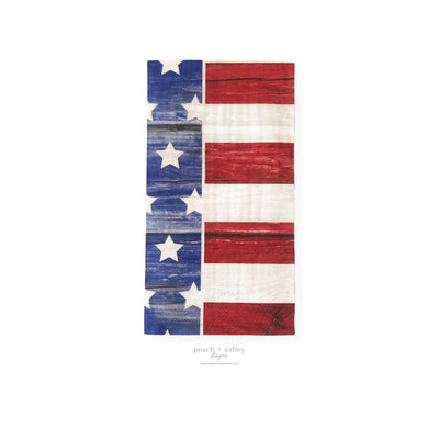 Wooden American Flag Guest Napkin